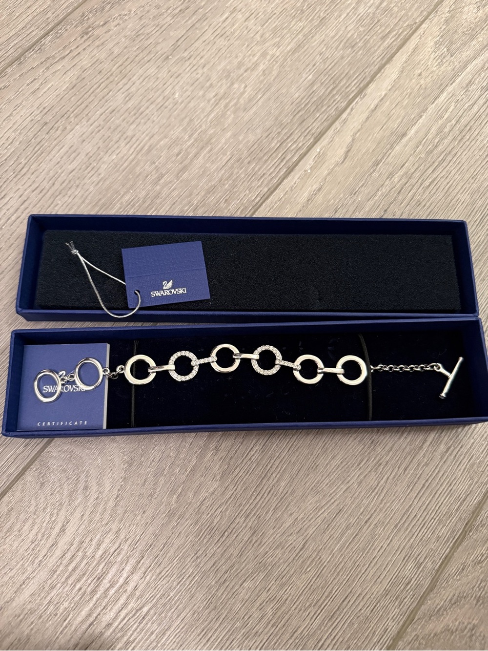 Swarovski Navy Blue Box with White Label